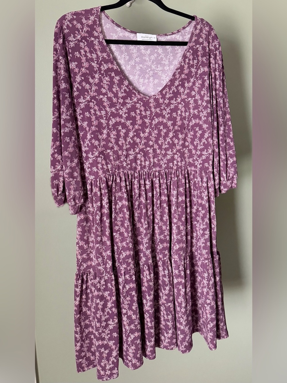 Kaileigh Mauve Pink Floral Tiered Dress